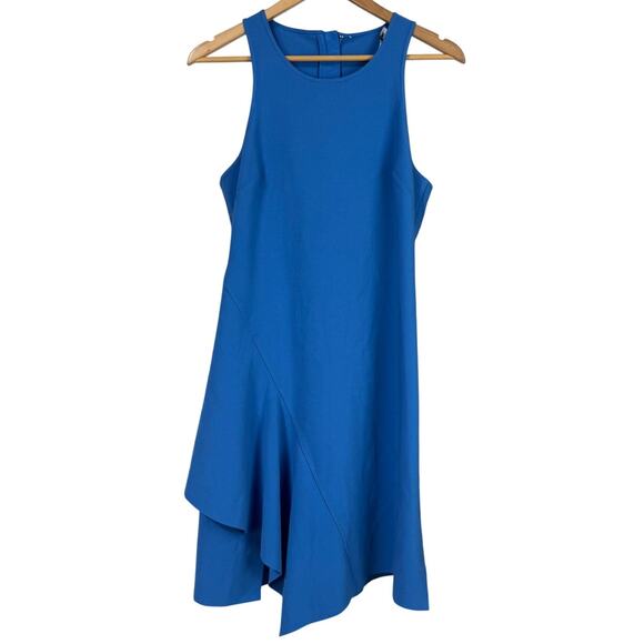 Elizabeth and James NWT Hattie Asymmetrical Side Ruffle Dress Lapis Blue Size 10 - Picture 3 of 12